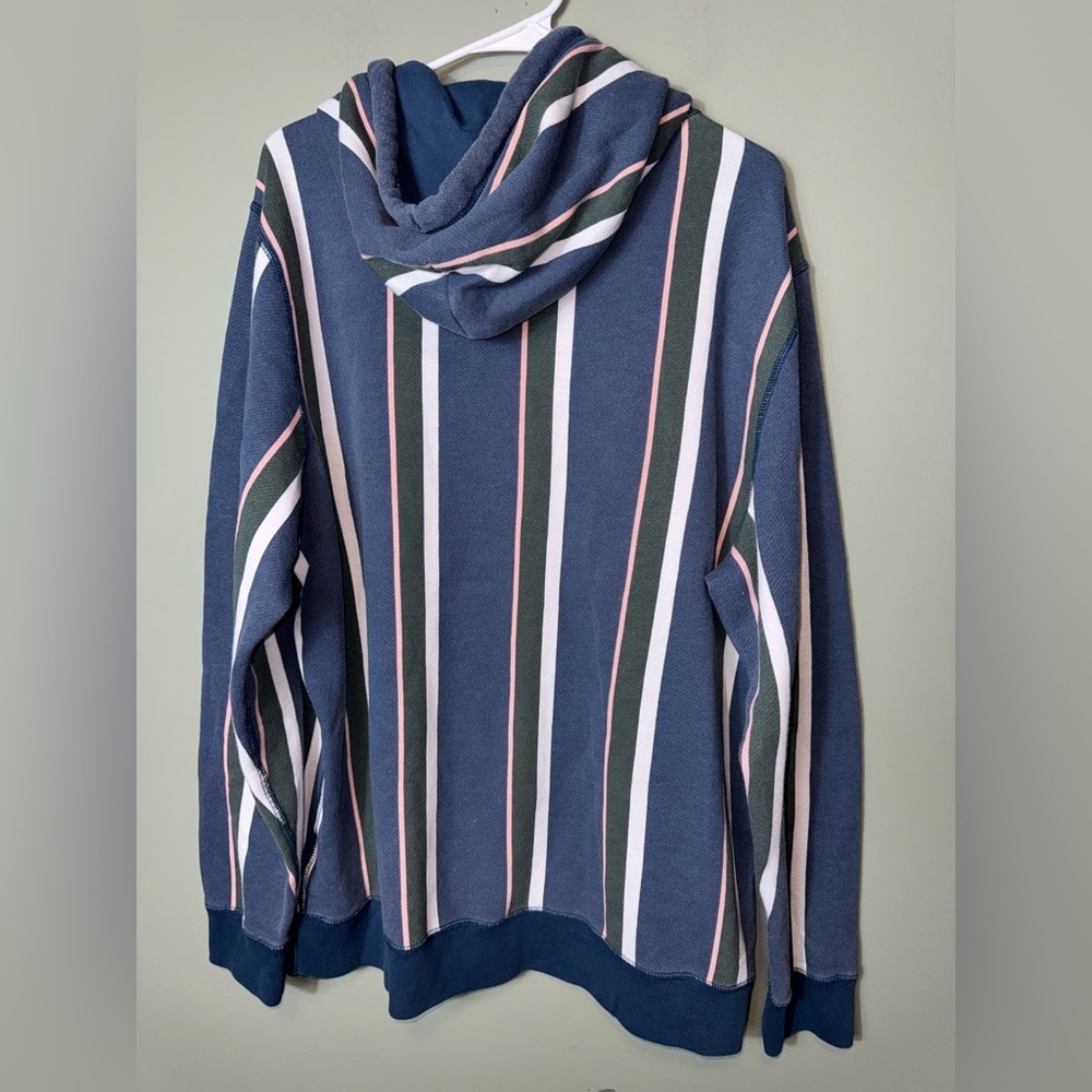 Abercrombie & Fitch Men’s Blue Striped Men's Hooded Sweatshirt Soft Fleece XXL - Picture 4 of 4